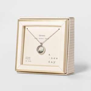 Silver Plated Shaker / Crystals Pendant Necklace